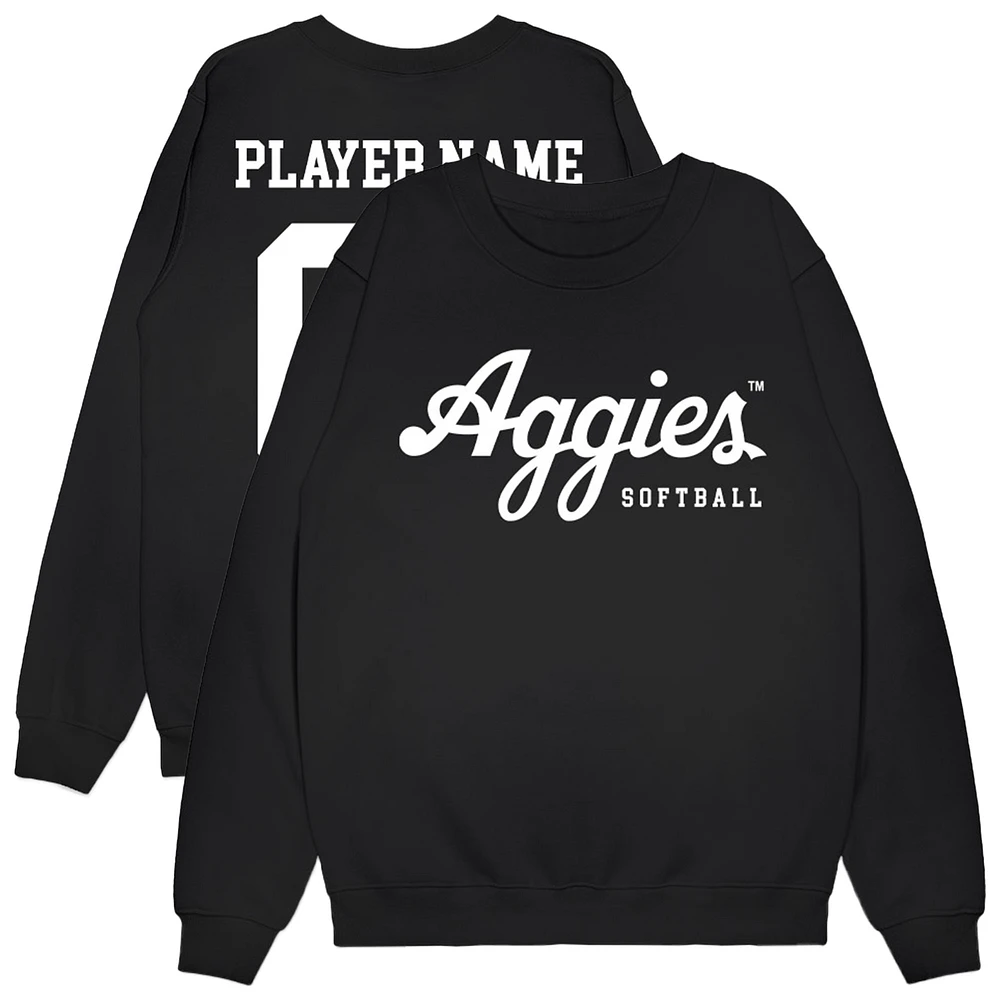 Unisex Athlete's Thread Black Texas A&M Aggies NIL Pick-A-Player Softball Sweatshirt