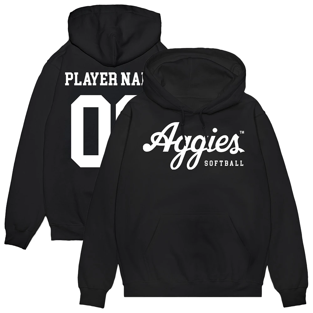 Unisex Athlete's Thread Black Texas A&M Aggies NIL Pick-A-Player Softball Pullover Hoodie