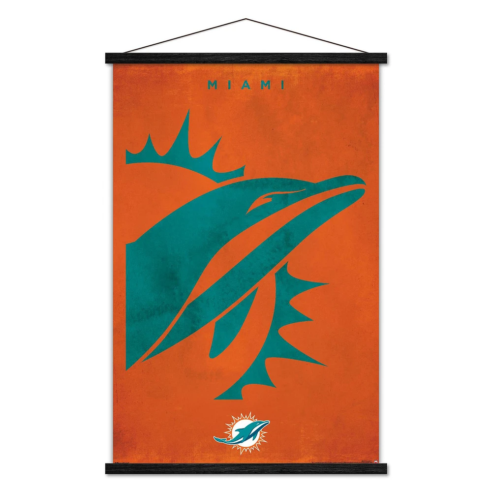 Miami Dolphins 24" x 35" Poster with Magnetic Frame