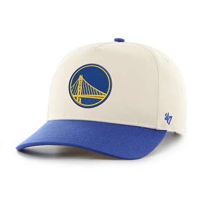 Men's '47 Cream/Royal Golden State Warriors Roscoe Hitch Adjustable Hat