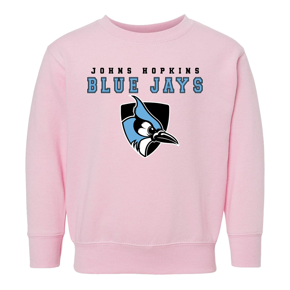 Toddler Chad & Jake Pink Johns Hopkins Blue Jays Varsity Design Pullover Sweatshirt