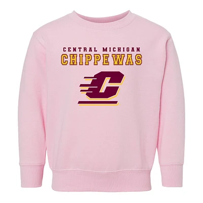 Toddler Chad & Jake Pink Central Michigan Chippewas Varsity Design Pullover Sweatshirt