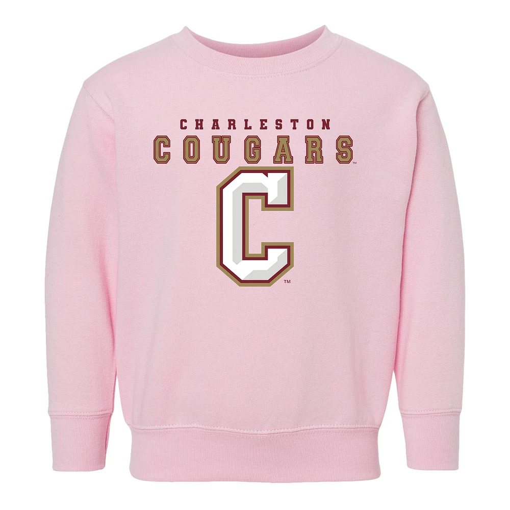 Toddler Chad & Jake Pink Charleston Cougars Varsity Design Pullover Sweatshirt