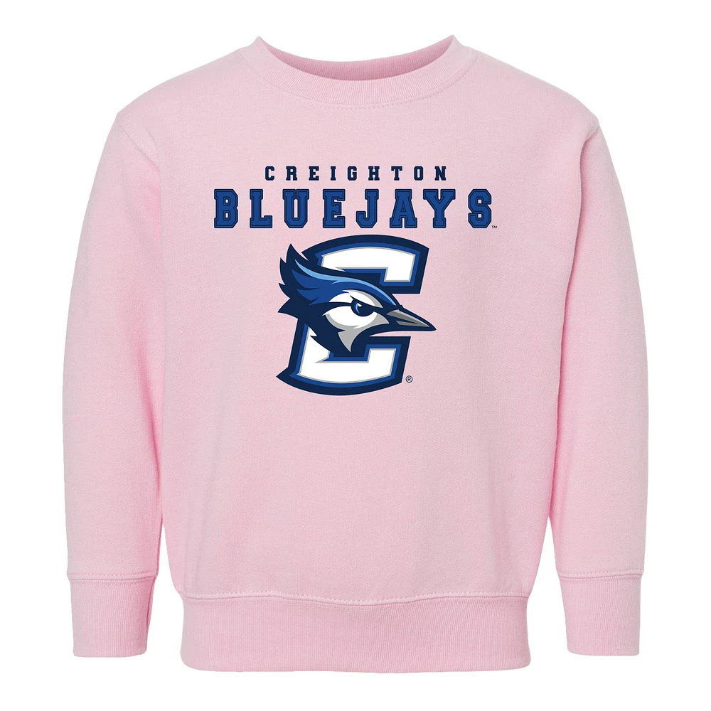 Toddler Chad & Jake Pink Creighton Bluejays Varsity Design Pullover Sweatshirt