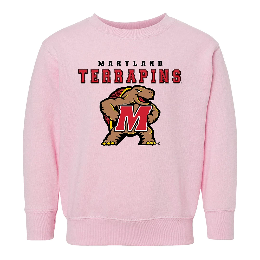 Toddler Chad & Jake Pink Maryland Terrapins Varsity Design Pullover Sweatshirt