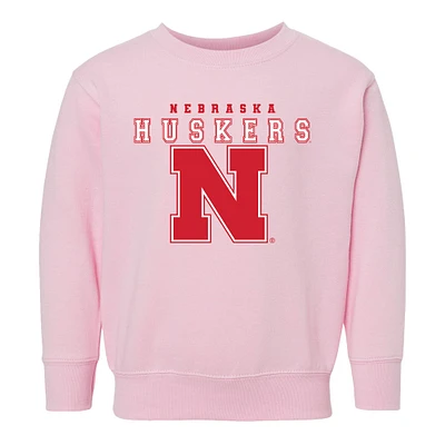 Toddler Chad & Jake Pink Nebraska Huskers Varsity Design Pullover Sweatshirt