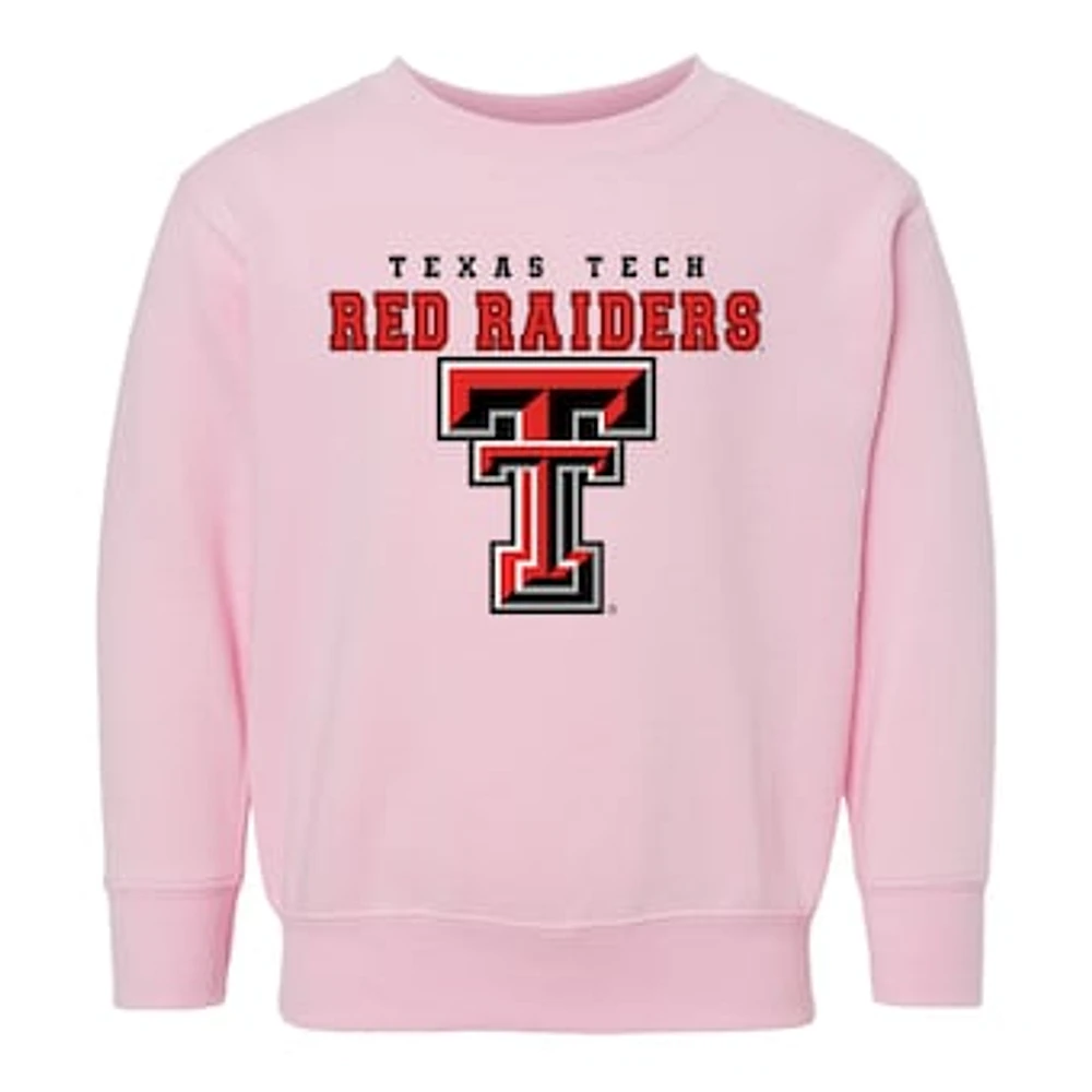 Toddler Chad & Jake Pink Texas Tech Red Raiders Varsity Design Pullover Sweatshirt
