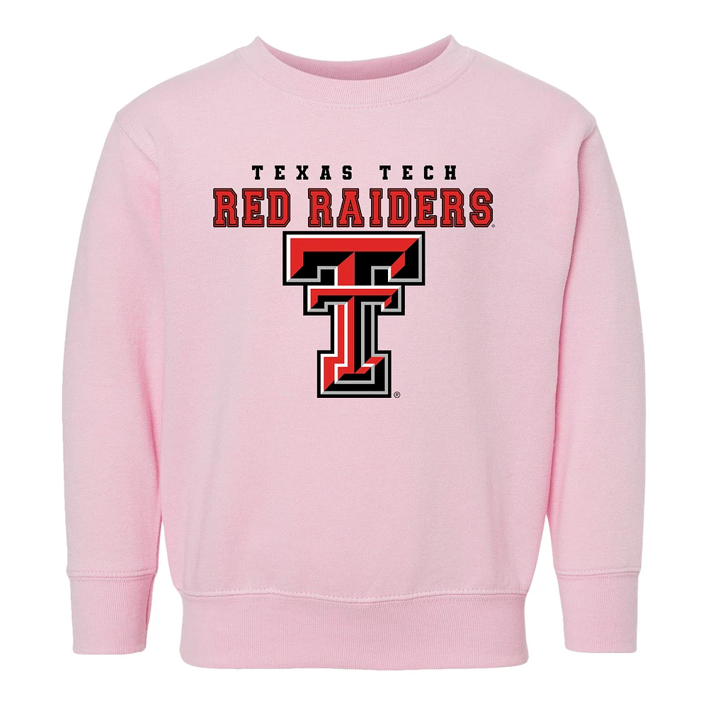 Toddler Chad & Jake Pink Texas Tech Red Raiders Varsity Design Pullover Sweatshirt