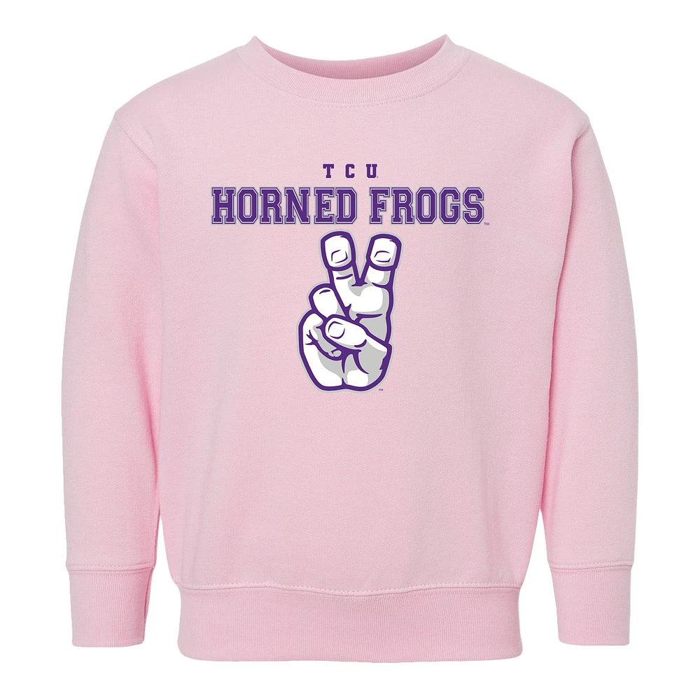 Toddler Chad & Jake Pink TCU Horned Frogs Varsity Design Pullover Sweatshirt