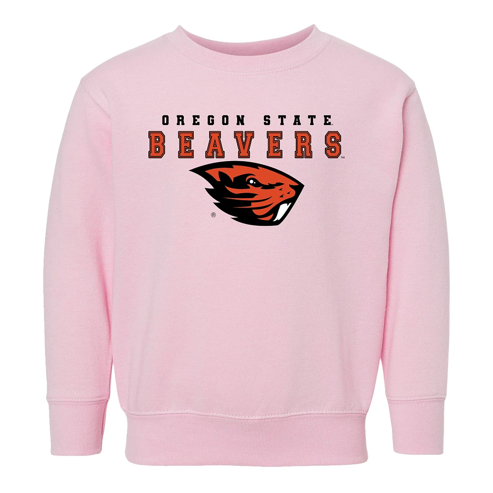 Toddler Chad & Jake Pink Oregon State Beavers Varsity Design Pullover Sweatshirt