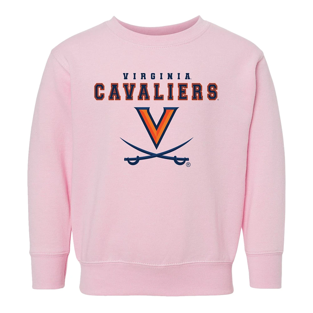 Toddler Chad & Jake Pink Virginia Cavaliers Varsity Design Pullover Sweatshirt