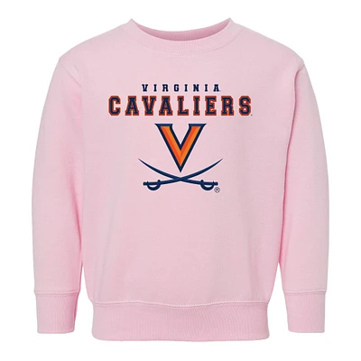 Toddler Chad & Jake Pink Virginia Cavaliers Varsity Design Pullover Sweatshirt