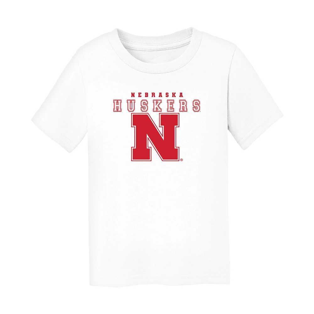 Toddler Chad & Jake White Nebraska Huskers Varsity Design T-Shirt