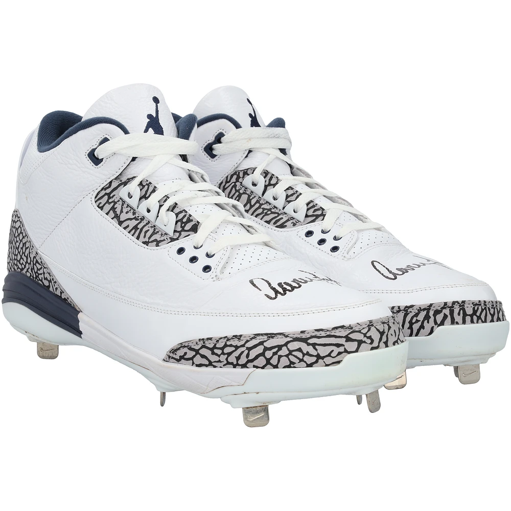 Aaron Judge New York Yankees Autographed Game-Used White/Navy Jordan Brand Cleats from the 2024 MLB Season