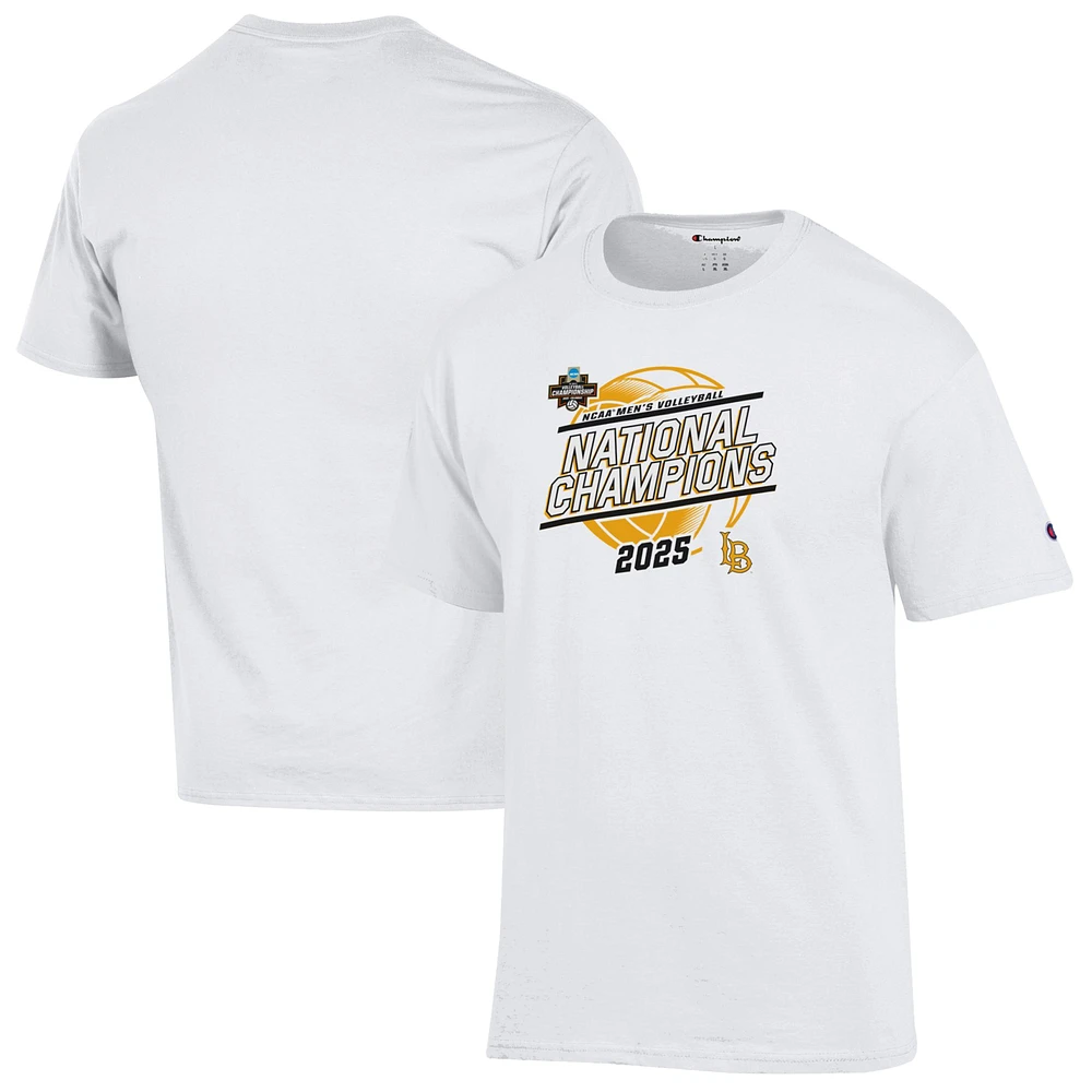 Men's Champion White Cal State Long Beach The 2025 NCAA Volleyball National Champions T-Shirt
