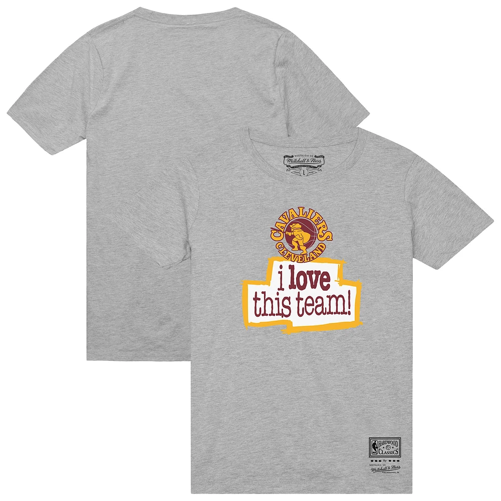 Men's Mitchell & Ness Heather Gray Cleveland Cavaliers I Love This Team T-Shirt