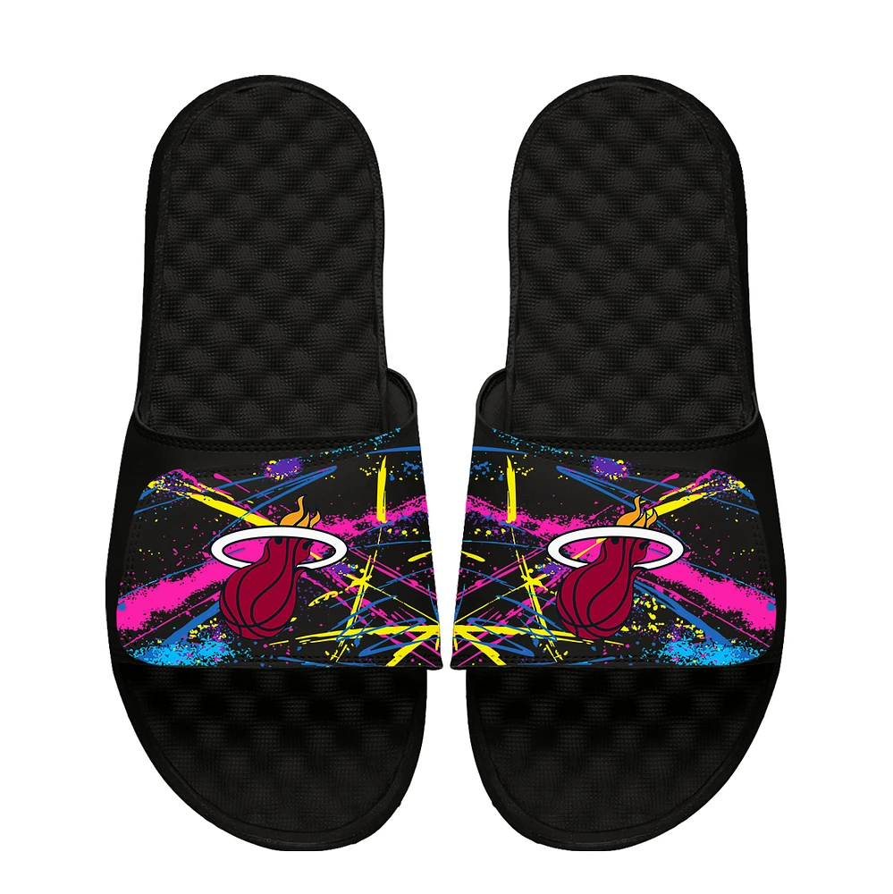 Unisex ISlide x Staycool Black Miami Heat Slide Sandals