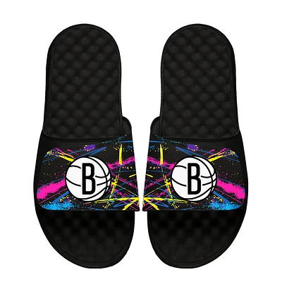 Unisex ISlide x Staycool Black Brooklyn Nets Slide Sandals