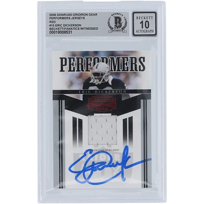 Eric Dickerson Los Angeles Raiders Autographed 2006 Donruss Gridiron Gear Performers Jersey GU Relic Red #PR-15 Beckett Fanatics Witnessed Authenticated 10 Card