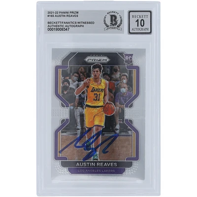 Austin Reaves Los Angeles Lakers Autographed 2021-22 Panini Prizm #165 Beckett Fanatics Witnessed Authenticated 10 Rookie Card