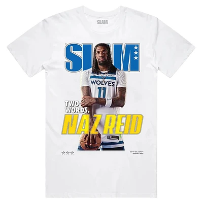 Men's Naz Reid White Minnesota Timberwolves SLAM Cover T-Shirt