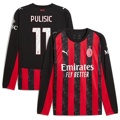 Men's Puma Christian Pulisic Red AC Milan 2025/26 Home Replica Long Sleeve Player Jersey