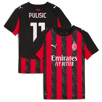 Youth Puma Christian Pulisic Red AC Milan 2025/26 Home Replica Player Jersey