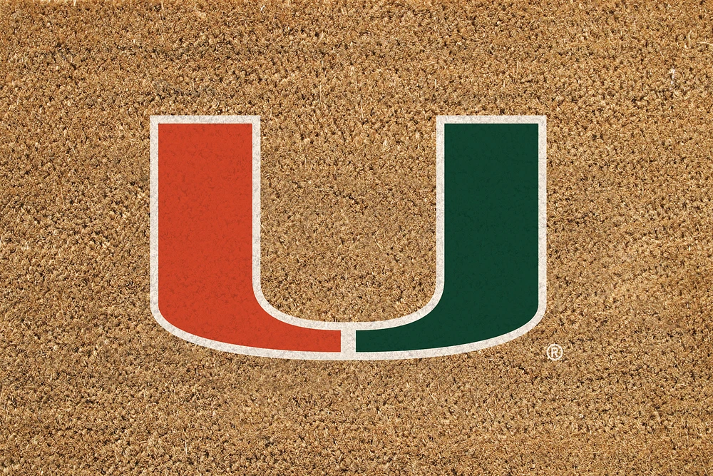 Miami Hurricanes 24" x 36" Outdoor Team Logo Coir Mat