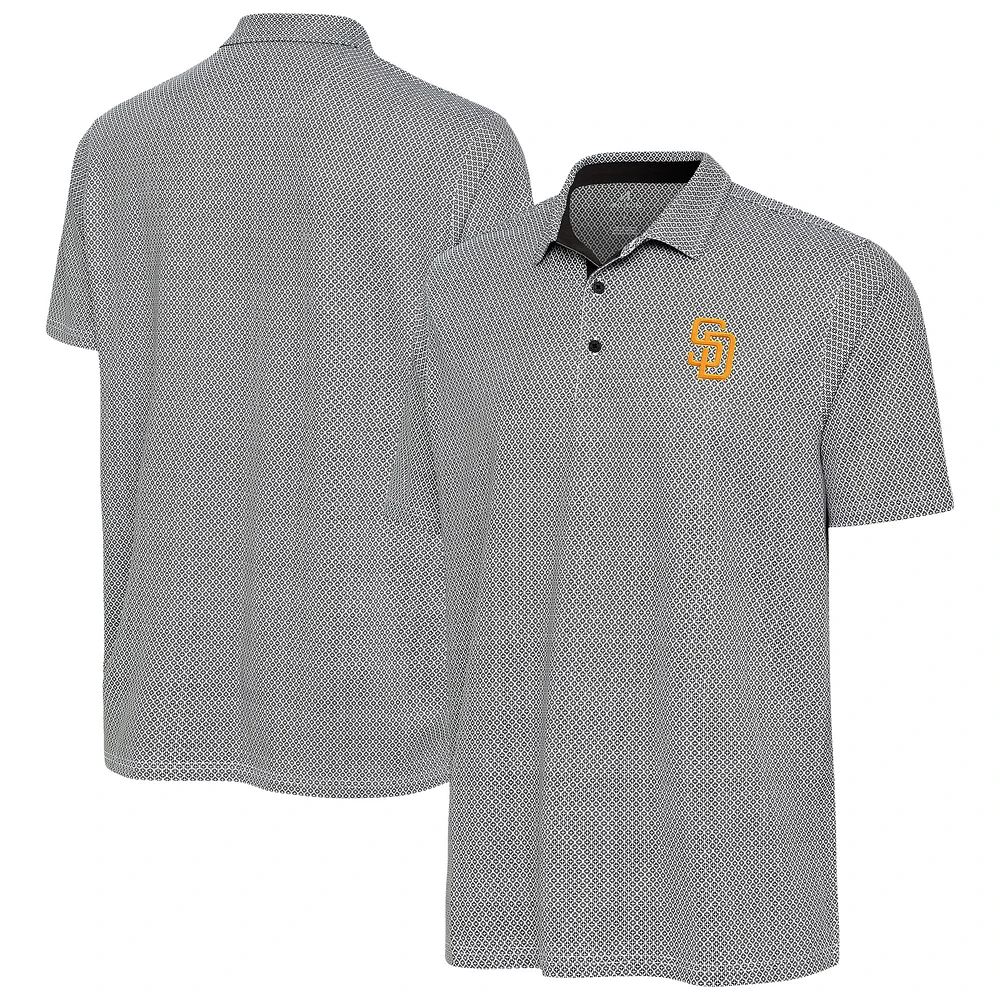 Men's Antigua Black/White San Diego Padres Intersect Polo
