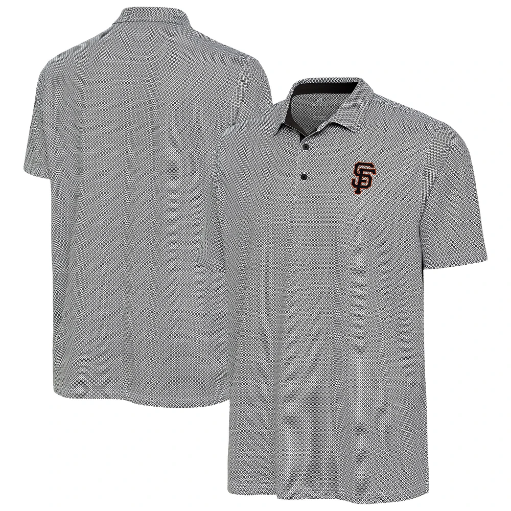 Men's Antigua Black/White San Francisco Giants Intersect Polo