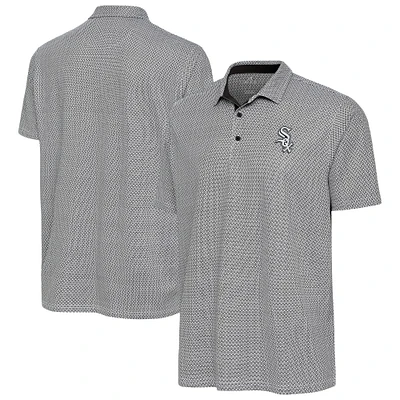 Men's Antigua Black/White Chicago White Sox Intersect Polo