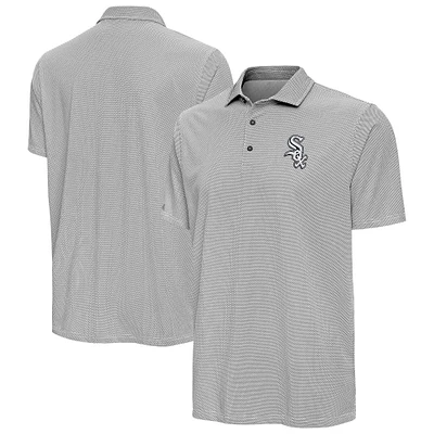 Men's Antigua Black/White Chicago White Sox Pave Polo