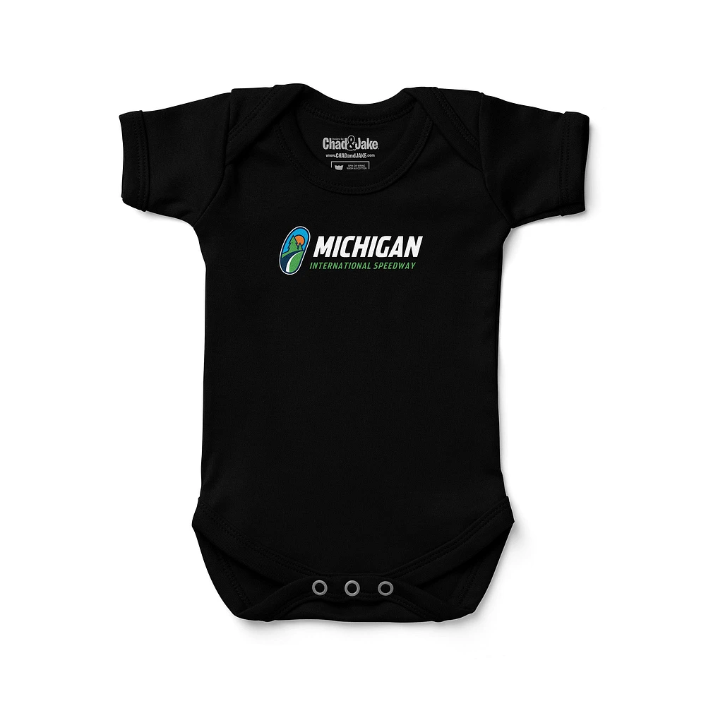 Newborn & Infant Chad Jake Black NASCAR Michigan Speedway Track Bodysuit