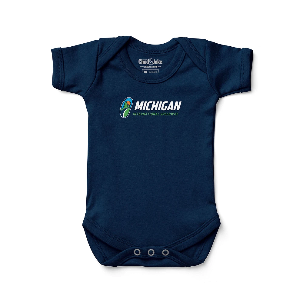 Newborn & Infant Chad Jake Navy NASCAR Michigan Speedway Track Bodysuit