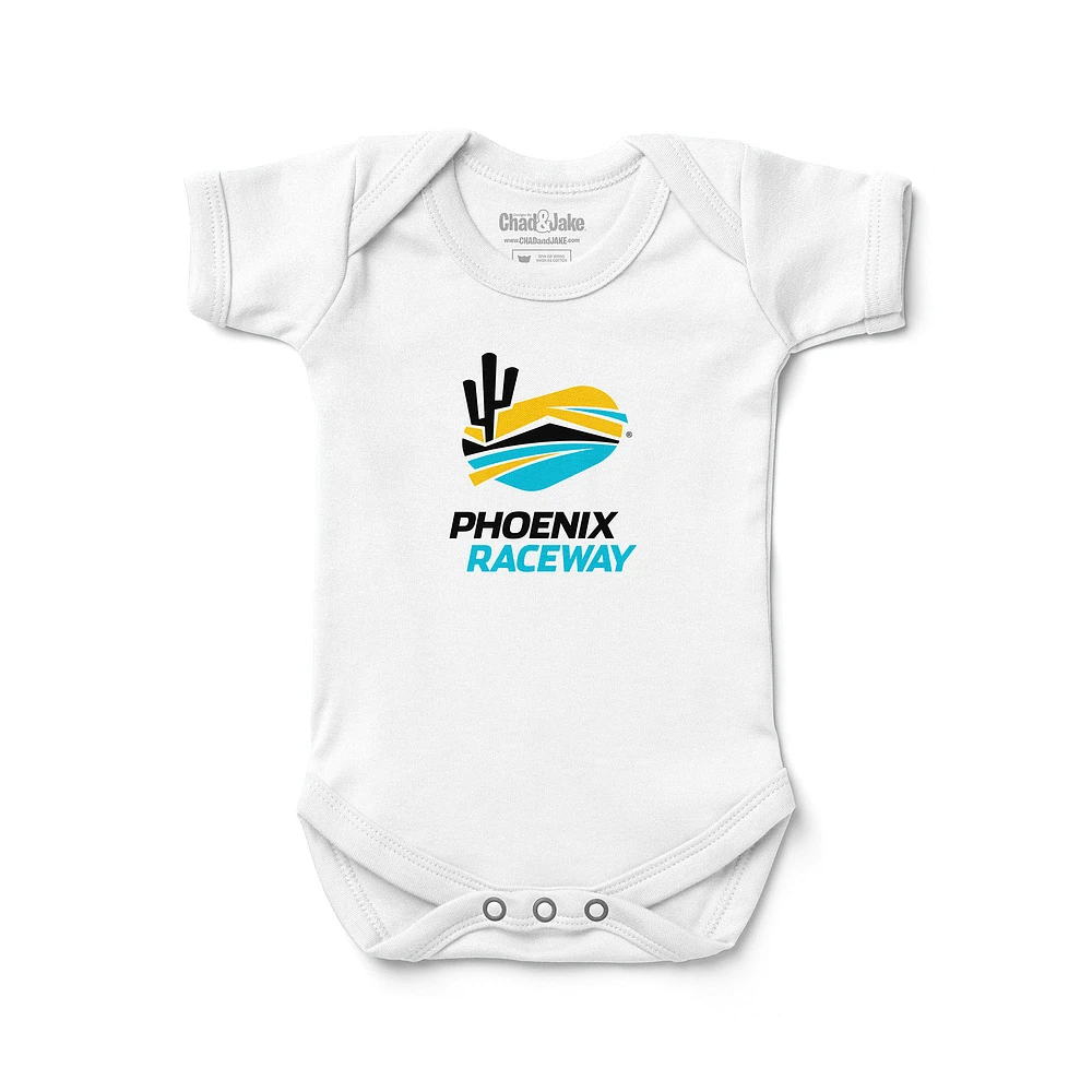 Newborn & Infant Chad Jake White NASCAR Phoenix Raceway Track Bodysuit
