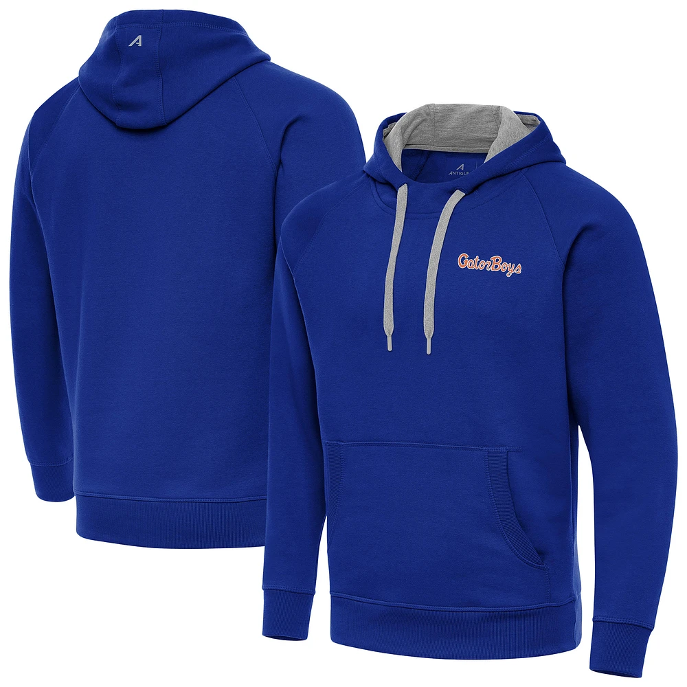 Men's Antigua Royal Florida Gators GatorBoys Victory Pullover Hoodie