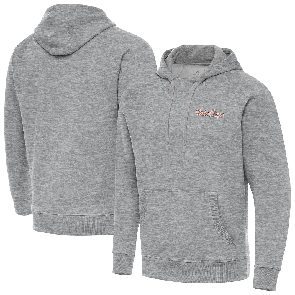 Men's Antigua Heather Gray Florida Gators GatorBoys Victory Pullover Hoodie