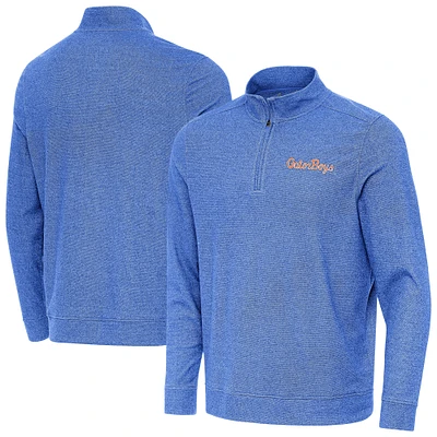Men's Antigua Heather Royal Florida Gators GatorBoys Subtle Quarter-Zip Pullover