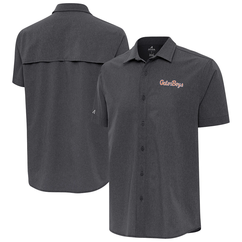 Men's Antigua Florida Gators GatorBoys Activate Woven Short Sleeve Button-Up Shirt