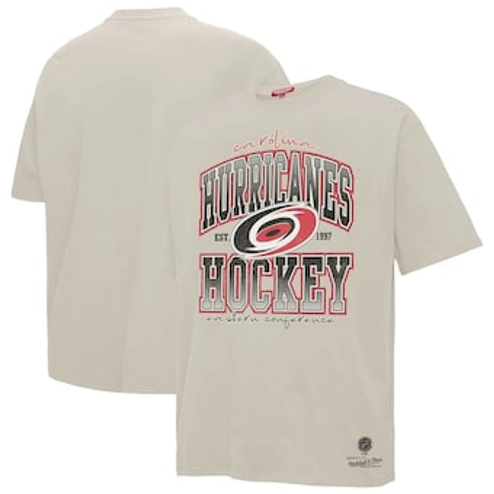 Women's Mitchell & Ness Cream Carolina Hurricanes Dump Chase Boyfriend T-Shirt