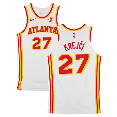 Vit Krejci Atlanta Hawks Game-Used #27 White Nike Jersey vs. Orlando Magic on April 13, 2025 - Size 48+4