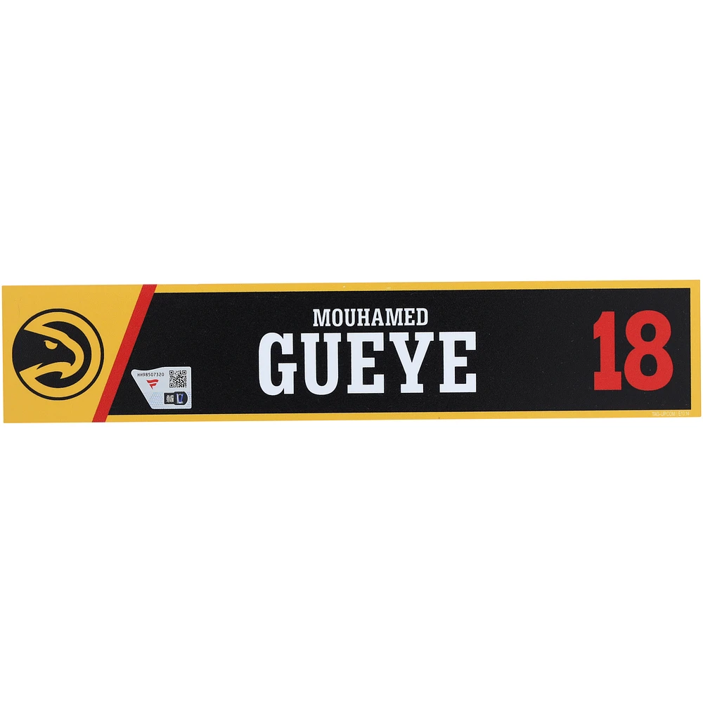 Mouhamed Gueye Atlanta Hawks Player-Issued Black Nameplate from the 2024-25 NBA Season