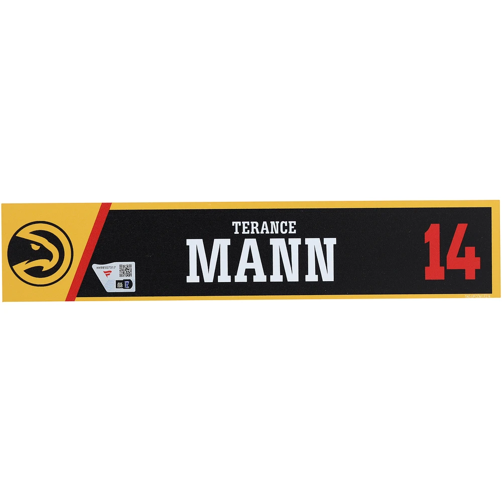 Terance Mann Atlanta Hawks Player-Issued Black Nameplate from the 2024-25 NBA Season