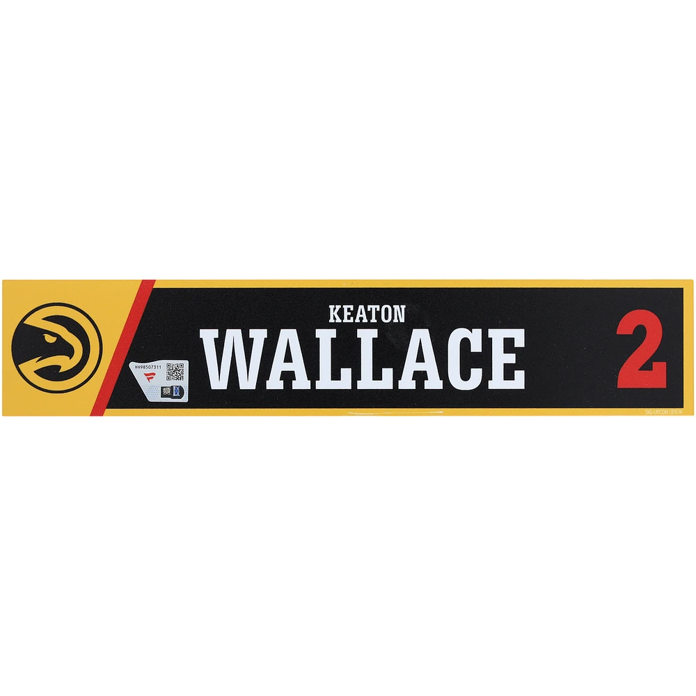 Keaton Wallace Atlanta Hawks Player-Issued Black Nameplate from the 2024-25 NBA Season