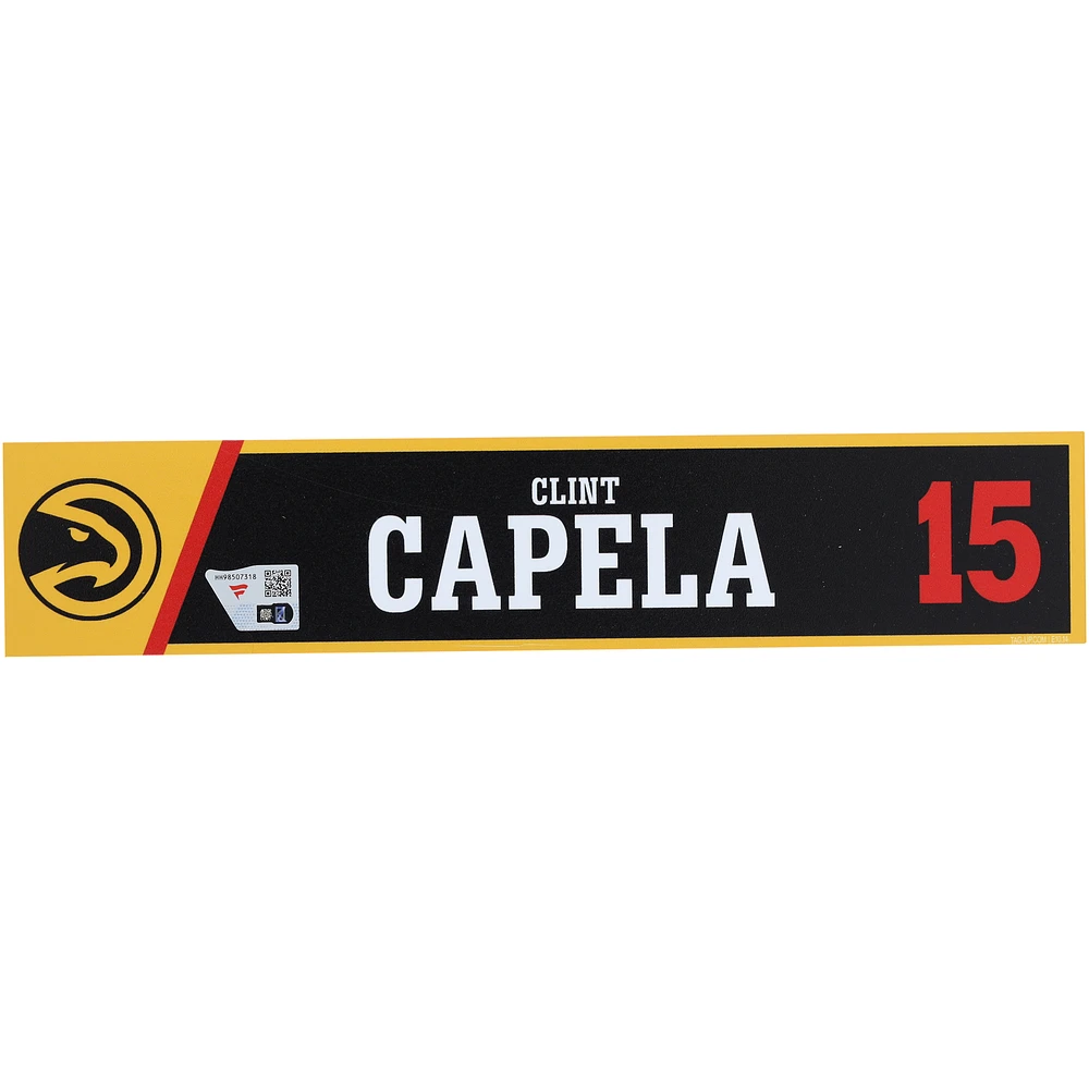 Clint Capela Atlanta Hawks Player-Issued Black Nameplate from the 2024-25 NBA Season