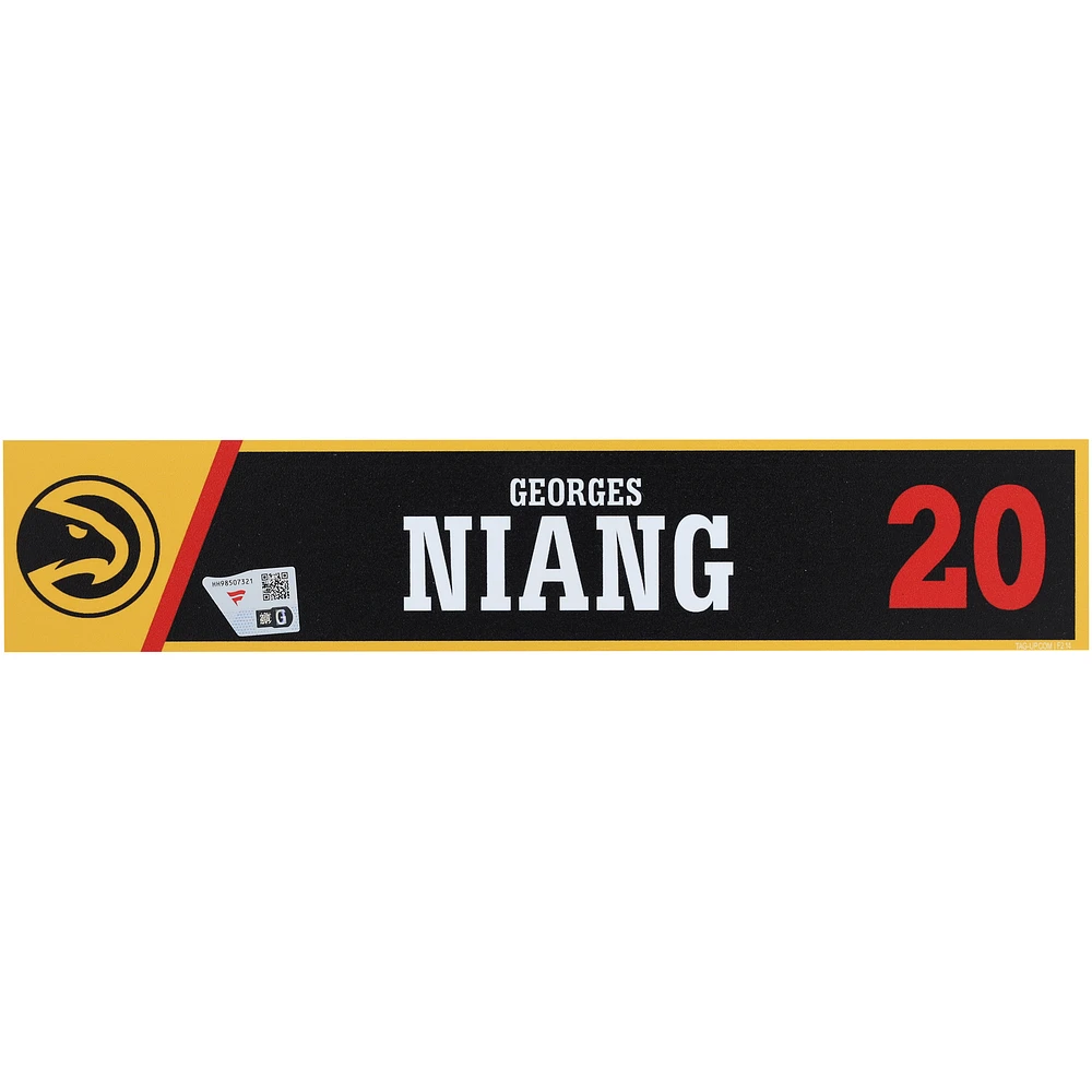 Georges Niang Atlanta Hawks Player-Issued Black Nameplate from the 2024-25 NBA Season