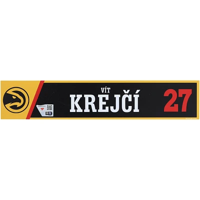 Vit Krejci Atlanta Hawks Player-Issued Black Nameplate from the 2024-25 NBA Season