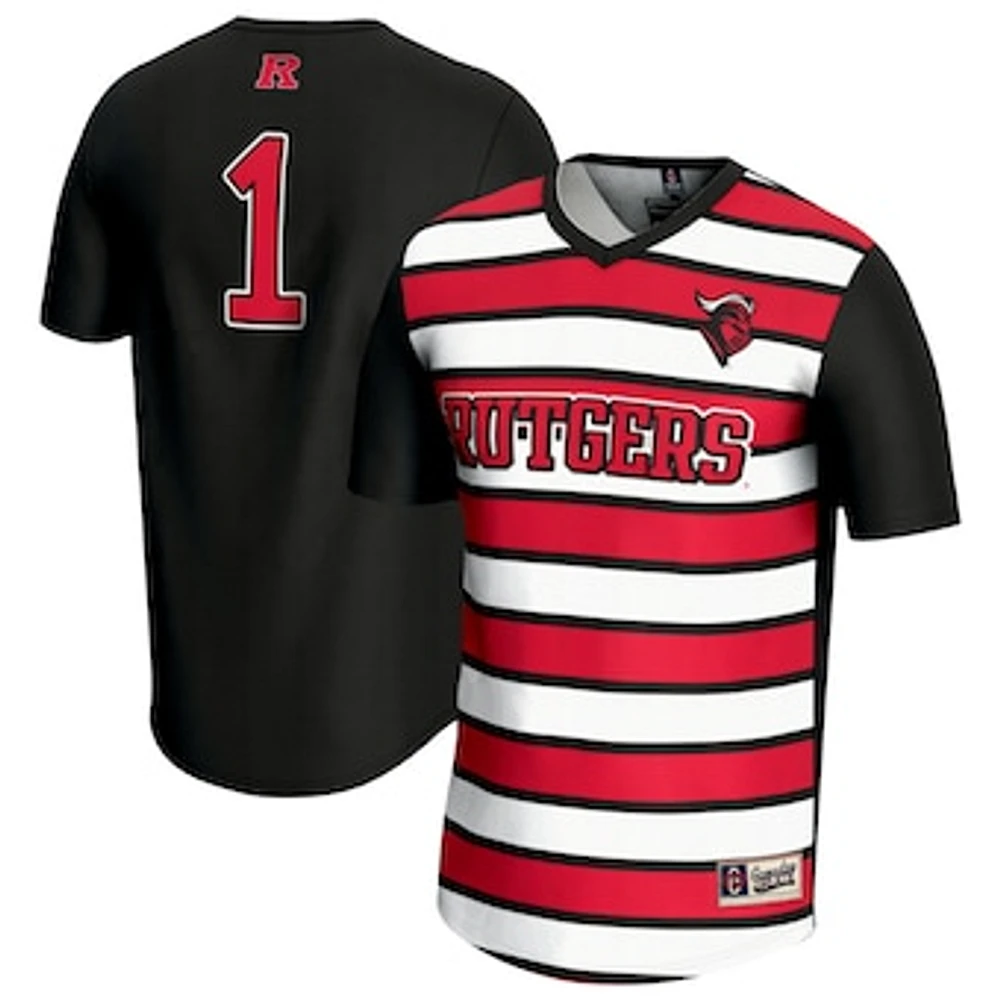Unisex GameDay Greats #1 Black Rutgers Scarlet Knights Lightweight Soccer Fashion Jersey
