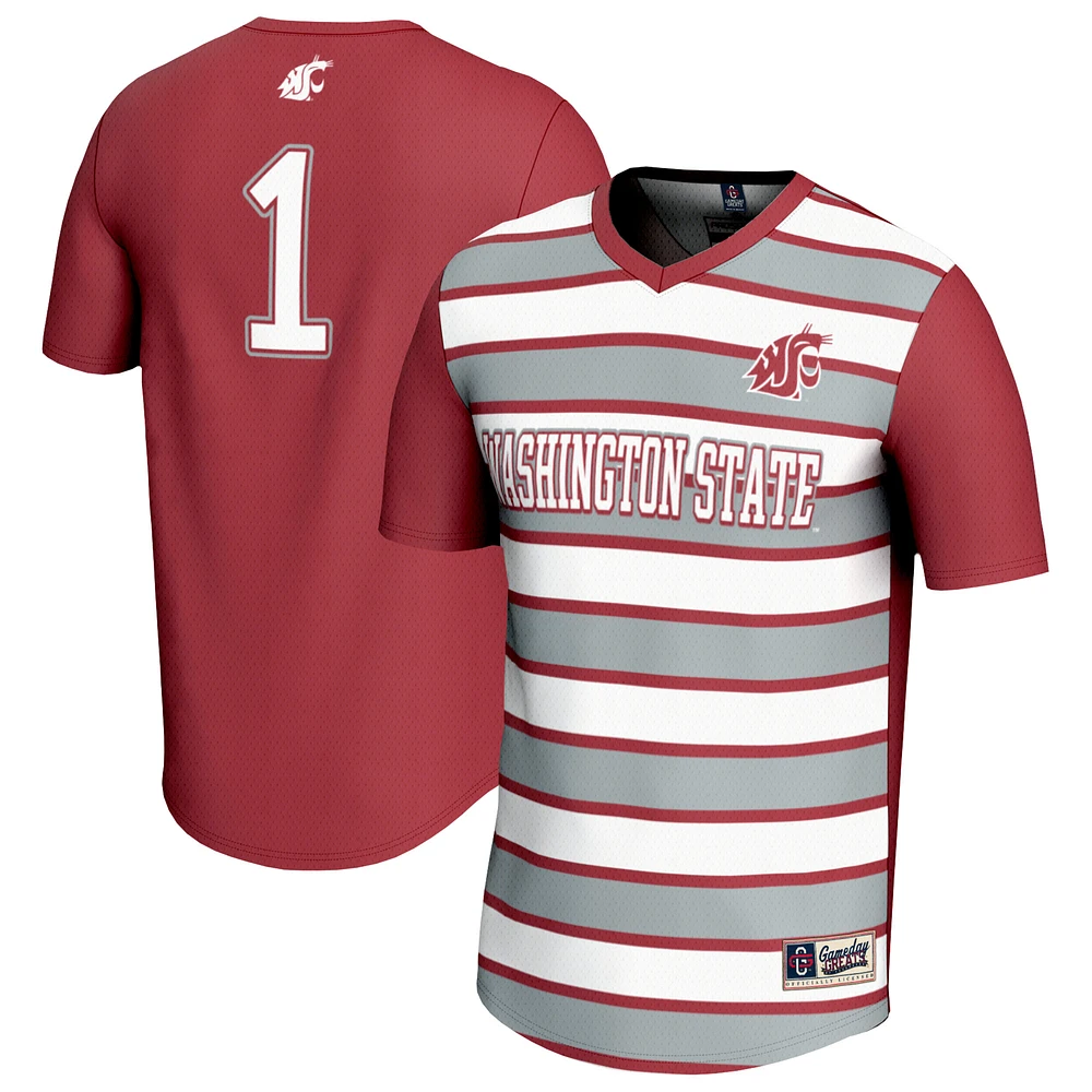 Unisex GameDay Greats #1 Crimson Washington State Cougars Lightweight Soccer Fashion Jersey