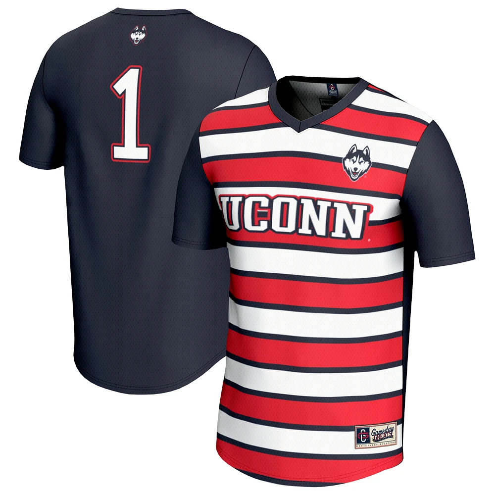 Youth GameDay Greats #1 Navy UConn Huskies Lightweight Soccer Fashion Jersey